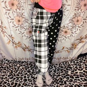 champion black and white split leg sweatpants